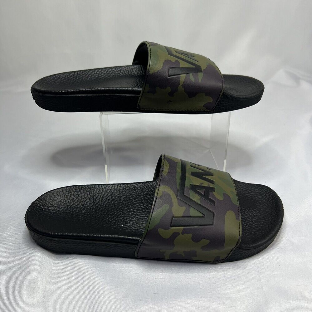 Vans Men's Camo Slides Slip-On Sandals Black Green Brown Size 7 - Picture 6 of 9